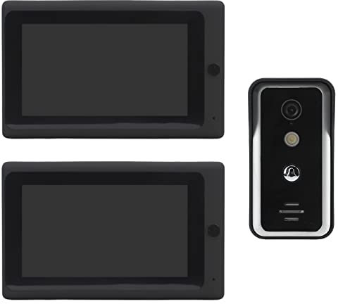 Videoportero Videoportero Timbre Cámara Volumen ajustable Teléfono de alta definición Visión nocturna Sistema de 2 hilos con pantalla LCD de 7 pulgadas para oficina en casa