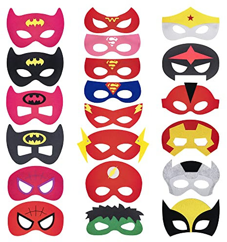 Gadget Carnevale Bambini,20pcs Decorazioni Carnevale Costume Bambino Regalini Fine Festa Compleanno Mantello Supereroi Costume Carnevale Accessori,per Halloween Dress Up Party Supplies