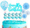 POPOYU 16 Stück Glitzer Kuchendeko 16. Geburtstag Topper, Blau, Happy 16th Birthday Kuchendeko Luftballons für 16. Geburtstag Party Kuchen Deko