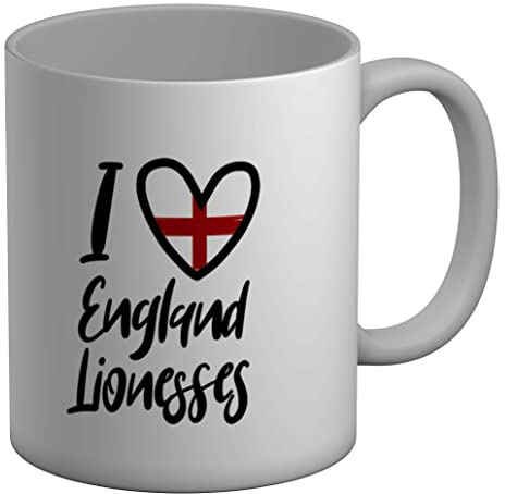 Shopagift I Love England Lionesses Sports White 11oz Large Mug Gift Cup