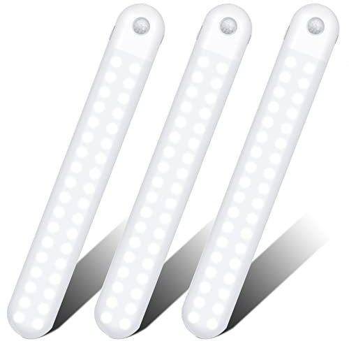 Mostop LED Bewegungsmelder Schrankleuchten, 72 LED Schranklicht USB Rechargeable LED Sensor Licht Stick-on Cabinet Lights mit Magnetstreifen für Garderobe, Schrank, Treppe, 3 Pack