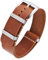 BINLUN Leder Uhrenarmband Einteilig Geöltes Lederarmband 18mm 19mm 20mm 21mm 22mm 24mm Ersatz Uhrenarmbänder für Herren und Damen mit Silber/Schwarze Schnalle