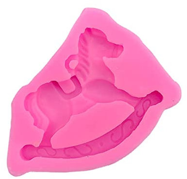 Muffa del Fondente 2 Pezzi Cavallo A Dondolo Stampo In Silicone Mousse Stampo Torta Cioccolato Strumento di Cottura Fai da Te Ornamenti Decorativi Stampo Argilla Leggera