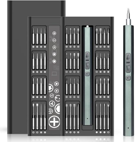 Destornillador de precisión, 66 en 1 Kit mini destornillador eléctrico inalámbrico con carga USB y luz LED, Para la reparación de la cámara / PS4 / Laptop/Teléfono/Producto electrónico