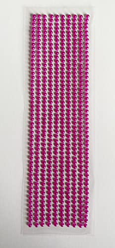 500 mini perline adesive rotonde con retro piatto da 3 mm (rosa fucsia)