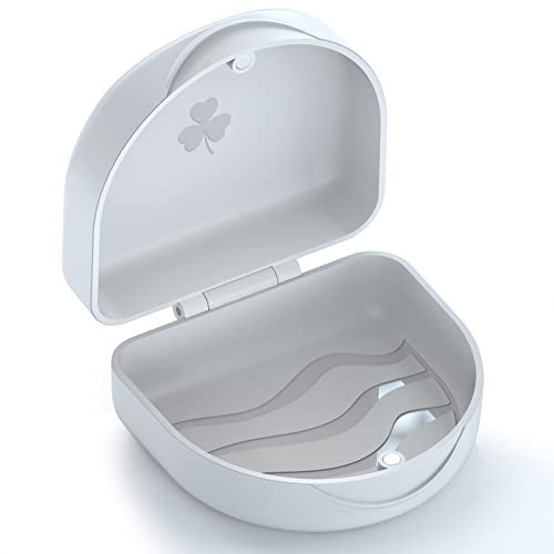 Zahnspangendose Gebissdose, Zahnprothesen Behälter, Zahnschiene Box, Prothesendose, Zahnspangenbox, Spangendose, Dose für Zahnprothese, Prothesenbox, Protesenbehälter, Zahnprothesen Box Weiß