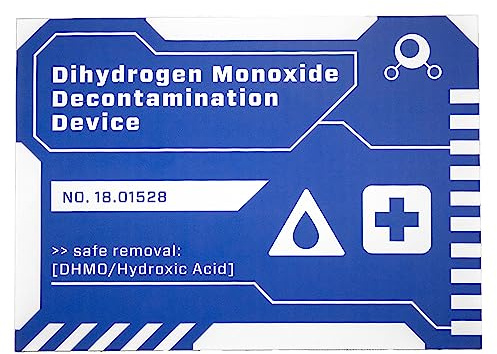 getDigital DHMO Badezimmer-Matte - Badteppich für Nerds und Chemie Geeks, Rutschfester Duschvorleger fürs Badezimmer - Blau Weiß, 50 x 70 cm