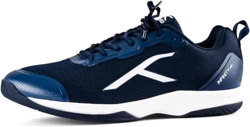 HUNDRED Men's Infinity Pro Non-Marking Badminton Shoe, Navy/White, 7 UK