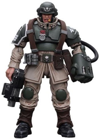HiPlay JoyToy Warhammer 40K Collectible Figure: Astra Militarum Cadian Command Squad Veteran Sergeant with Power Fist 1:18 Scale Action Figures JT7936