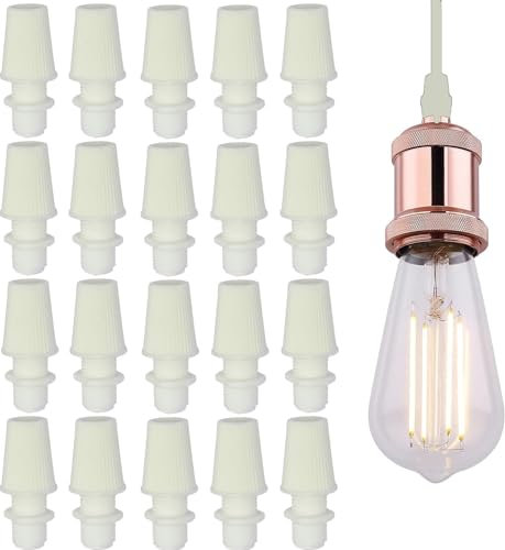 Connettori per Cavi per Sospensione,Pressacavi per Cavi per Lampade,Pressacavo Connettori,Fermacavo a Sospensione,Bianco,20 Pezzi