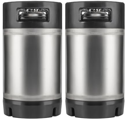 TMCRAFT Edelstahl-Bierfass mit Doppelgummigriff für selbstgebrautes Brauen, 2 Stück