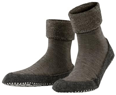 FALKE Herren Stoppersocken Cosyshoe M Hp Wolle rutschhemmende Noppen 1 Paar, Braun Porto Melange 5201, 39/40 EU