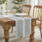 Wracra Stickerei Baumwolle Leinen Tischläufer, Bauernhaus-Stil Indoor Outdoor Grau Tabelle Läufer 180cm für Party Esszimmer Küche Dekorationen(Grau, 180cm)