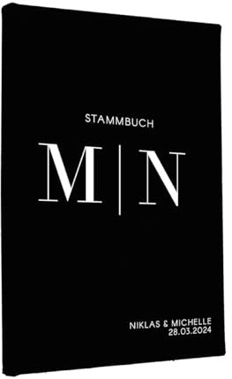 Hochzeitideal Stammbuch der Familie 'Luna' Nr. 310 inkl. Personalisierung (Schwarz, A4 mit 4-Fach Ringmechanik)