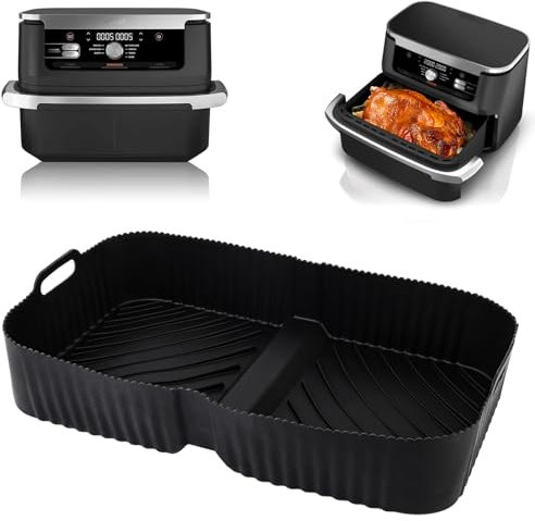 Air Fryer Silicone Liner for Ninja Foodi Flexdrawer AF500EU AF500EUCP, Air Fryer Accessories, Reusable Silicone Liner for Dual Air Fryer AF500EU Inserts, 10.4 L, Large