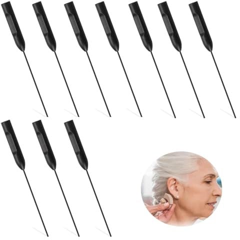 10 PCS Hearing Aid Cleaning Kits, Multifunctional Hearing Aid Amplifier Earmold Sound Tubes Cleaning Long Wire, Reusable Universal Headphones Vent Cleaner for Earpiece Earmold Remove Impurities