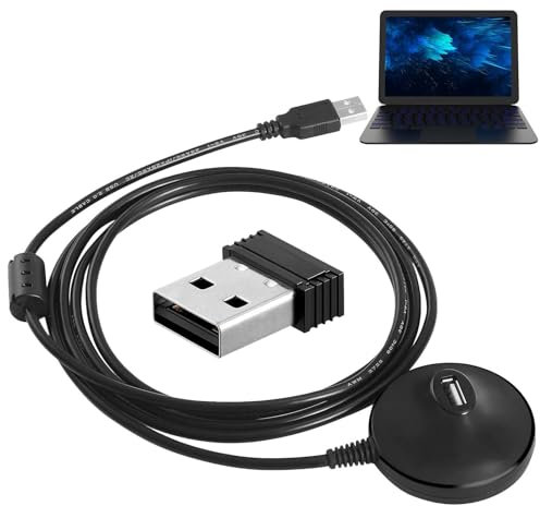 ANT-Dongle, USB-ANT+-Stick mit USB-Verlängerungskabel – ANT+-Dongle-Set kompatibel mit Zwift TrainerRoad Connect Cycleops Trainer Rouvy TacX