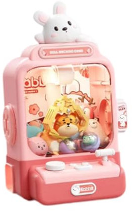Elektronischer Greiferspielautomat Aus Plüsch mit Geräuschen, Rollenspiel mit Süßigkeitenautomaten, Geburtstagsgeschenk für 3, 4, 5, 6 Und 7 Jähri, Rosa