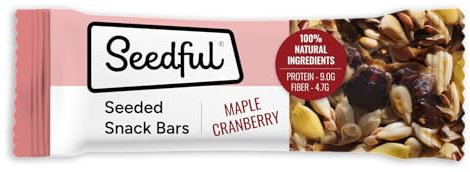 20 x 40g Seedful Cranberry Crunch Bar, Nut Free, Gluten Free, Vegan Friendly, Pure Seeds and Fruits, No Hidden Nasties, No Added Sugar, Gluten Free