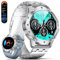 ESFOE Reloj Inteligente Hombre,1.43 AMOLED Smartwatch Hombre con LED Linterna,500mAh 5ATM Impermeable Smartwatch Militar con Wasap Llamadas,110+ Modos Deportivos Pulsera Actividad Android iOS Plata