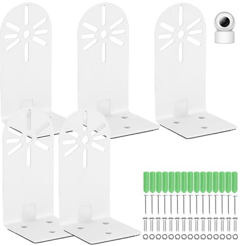 5 Stück L-Förmige Wand Deckenhalterung, Metallkamera Wandhalterung mit Schrauben & Ankern, Kamera Überwachung Halterung Ständer Halter Zubehör für Sicherheitsüberwachungssysteme im Innen Außenbereich
