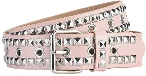 NUREINSS Punk Gürtel | Pyramidenstein-Ösen + Metallnieten & PU-Kunstleder | Verstellbar für Jeans, Kleider, Gothic-Outfits | 3,8cm Breite | Ideal für Konzerte, Partys & Alltag