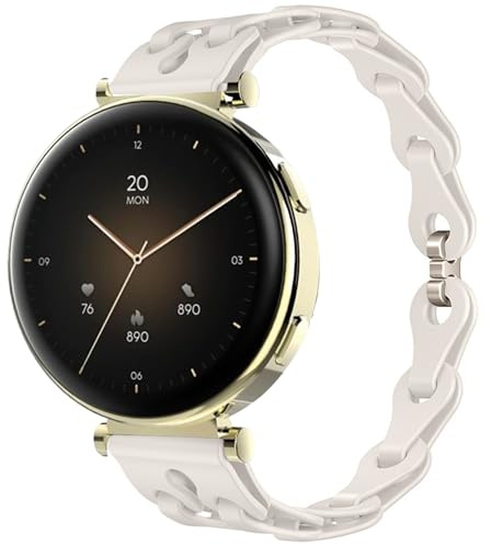 Blueshaweu 18mm Damen Armband Kompatibel Für Hama Smartwatch 7000 1,32“, Schlank Einkettiges Elegant Silikon Ersatz Uhrenarmband Kompatibel für Hama 7000 Smartwatch