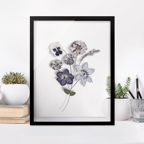 micasia Doppelglasrahmen ohne Rückwand Bilderrahmen Leerrahmen Schwarz mit Glas - Made in Germany - Rahmen für gepresste Blumen Fotorahmen handgefertigt DIY Wohnzimmer Schlafzimmer Küche (20x30cm)