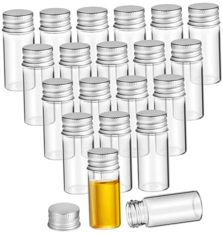 VALICLUD Lot De 20 Mini Bouteilles Vides Miniatures Pour Échantillons De Jus Bouteilles À Souhaits Petites Transparents Réutilisables En Aluminium