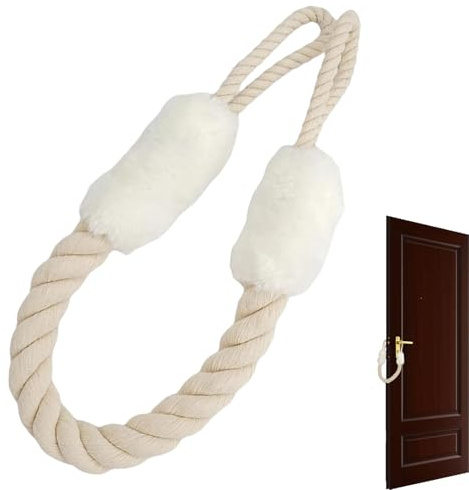 Weiss Türkordel Klemmschutz,Klemmschutz für Türen,Türstopper Klinke,Türklinken Stopper,Türstopper Klinke Baumwolle,Türklinke Türkordeln,Türkordeln Einklemmschutz,Automatischer Türklemmschutz