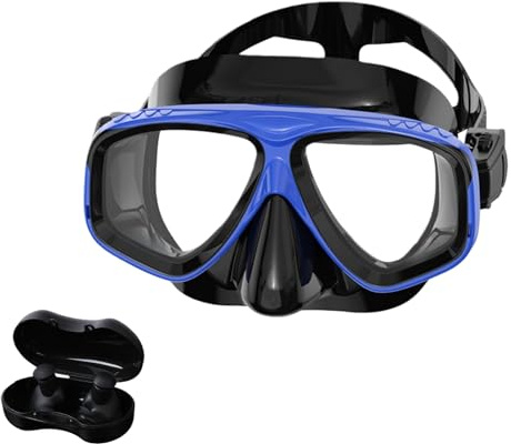 HSTWODE Masque de plongée libre corrigible - Dioptries de 0 à 800 au choix individuellement, anti-buée et design d'étanchéité 3D, unisexe pour la plongée libre, l'entraînement de plongée et les sports
