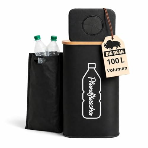 Pfandflaschen Sammelbehälter 100L Pfandflaschen Behälter Pfandsammler | für Zuhause – für 30–40 Flaschen bis 1,5L – Flaschensammler Leergut Sammelbehälter Pfandsammler Flaschensammler Pfandflaschen