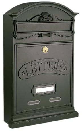 ALUBOX Cassetta Postale Da Esterno 42X27X8,5 Cm Cassetta Posta In Acciaio Zincato Resistente alle Intemperie e Durevole Nel Tempo Cassette Postali Per Esterno Serratura Antiscasso (GHISA)