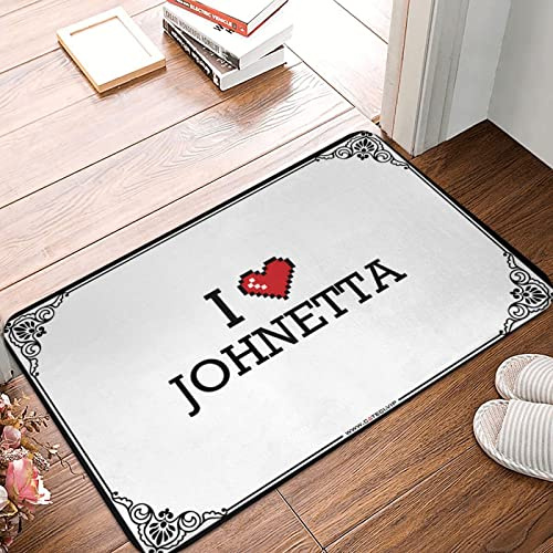 FZFN Fußmatte für den Außenbereich, lustig, I Love Johnetta, Jugendzimmer-Dekor mit Gummi-Rückseite, Teppich, perfekt für Freunde, Zuhause, Büro, Kinderzimmer (65 x 90 cm)