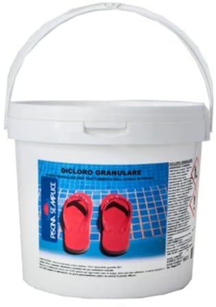 Piscina Semplice, Dicloro 56% Gr, Ideale per Trattamenti Shock, Rilascia Cloro Attivo Stabilizzato, Formato Da 10 KG