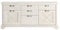 Forte Kommode mit 3 Türen und 4 Schubladen, Holzwerkstoff, Pinie weiß, Bx H x T: 177,7 x 96,2 x 48,3 cm
