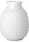 Lyngby Porcelæn Vase H17.5 cm Curve Klassische Rillen organische Formen, Weiss