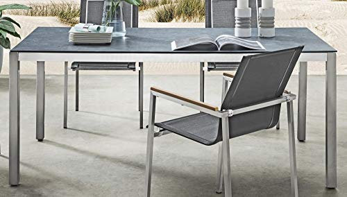 Beauty.Scouts Outdoor Collar Edition DEST Tisch Regine, Edelstahl/Glaskeramik, 210 x 100 x 73 cm, Gartentisch, Esstisch, Balkontisch, Garten, Terrassentisch, Terrasse, Balkon