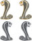 SUPERFINDINGS 4 Stück 95 x 59 mm 3D Cobra Schlange Emblem Aufkleber Sticker Badge Set Auto Motorrad Logo Aufkleber Emblem für Auto Fenster Computer Gepäck