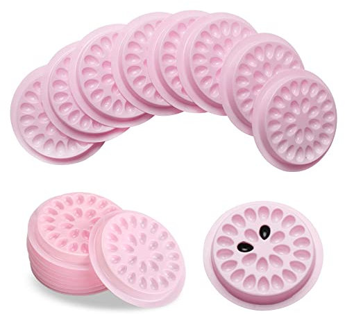 20Pcs Plastic Eyelash Glue Holder Disposable False Lash Glue Tray Eyelash Extension Glue Pallet Stand Pads