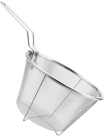 1Pc Folding Stainless Steel Frying Basket Multi-Purpose Food Strainer with Ergonomic Handle Deep Frying Tool for Efficient Cooking and Quick Oil Drainage