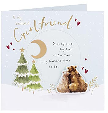 Clintons: Weihnachtskarte für Freundin, Bärchen unter dem Mond