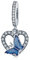NINGAN blu farfalla Charms fit Pandora Charms Bracciali, 925 Sterling Silver Bead Heart Charm per bracciali e collane, perfetto regalo di San Valentino per le donne moglie mamma