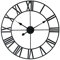 LW Collection Wanduhr Olivier Schwarz 60cm - Große Wanduhr mit römischen Ziffern - Moderne Industrielle Leises Wanduhr - Stille Uhr