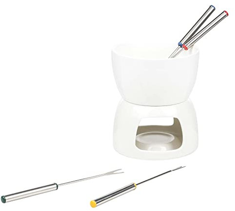 Haushalt International HI 24669 Schokoladen Fondue Set 6tlg aus Porzellan