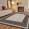 Door Mats Indoor Non Slip Mat Carpet Runners for Hallways Geometrical Border Low Profile Washable Runner Rug for Kitchen, Front Door Hall Hallways Living Room (120 x 170 cm, Beige Brown)