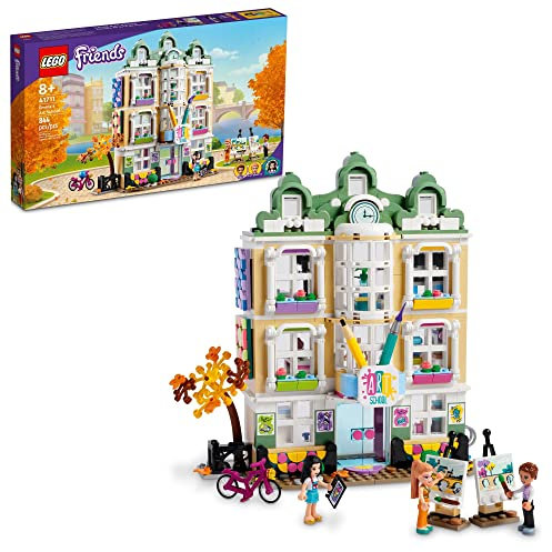 LEGO Friends Emma's Art School House Set 41711, Creative Arts & Crafts Toy with 3 Mini-Dolls, Accessories and DOTS Decor, Birthday Gift Idea for Kids 8-12 Years Old