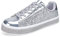 UUBARIS Damen Glitzer Tennis Sneakers Neon Dressy Sparkly Sneakers Strass Bling Hochzeit Brautschuhe Glänzende Pailletten Schuhe, Silber Glitter, 37 EU
