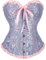 SZIVYSHI Damen Vollbrust Corsage Korsett Top Gothic Vintage Corsagen Bustier Corsette (Blau und Rosa,L)