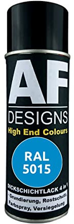 Alex Flittner Designs Vernice antiruggine 4 in 1, RAL 5015, colore blu cielo e metallo, vernice protettiva spray antiruggine